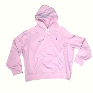Polo Ralph Lauren Oversized Hoodie Mens XXL Pink Pullover Fleece Preppy Classic